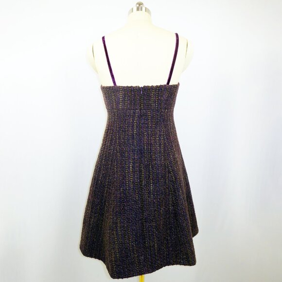 BEAUTIFUL Nanette Lepore "Timpani" Tweed Dress NWT Sz 10 Plum - Picture 2 of 16